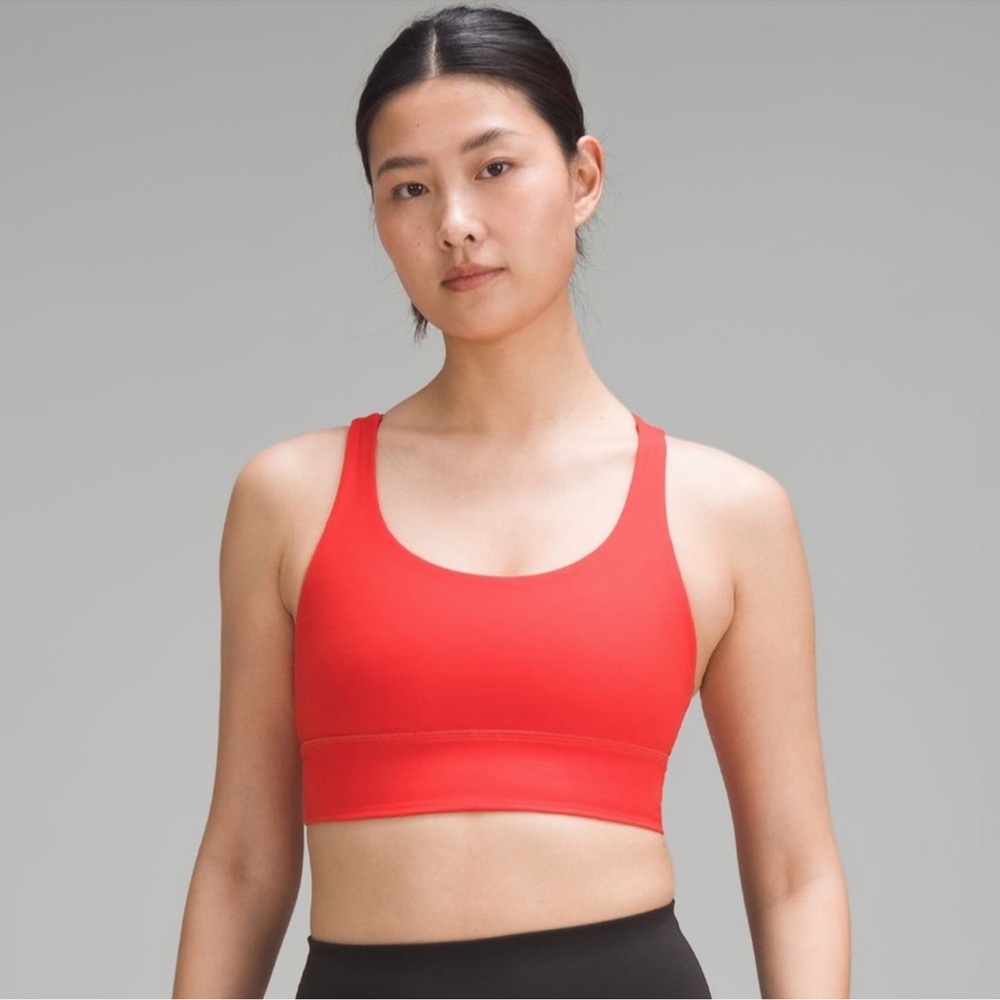 Lululemon Energy Long Line Bra in Autumn Red